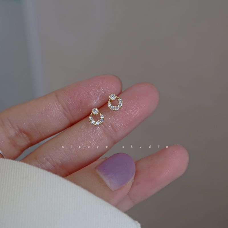 S925 Earring Stud Sterling Silver Rhinestone