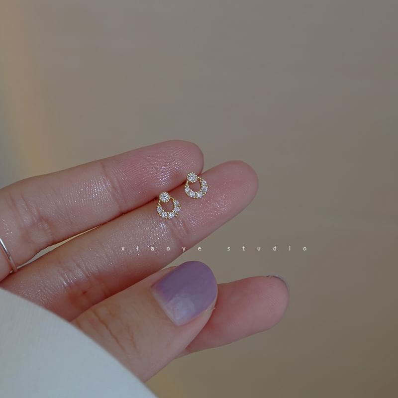 S925 Earring Stud Sterling Silver Rhinestone