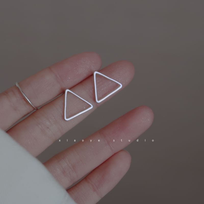 Silver Sterling Triangle Earring S925 Stud