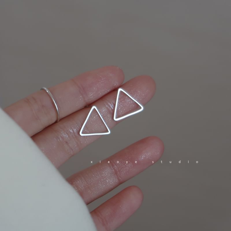 Silver Sterling Triangle Earring S925 Stud