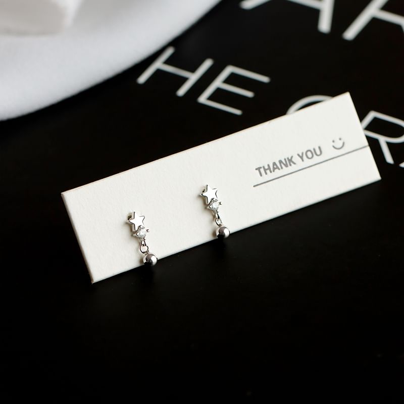 S925 Ear Star Sterling Earring Silver Cuff Huggie /