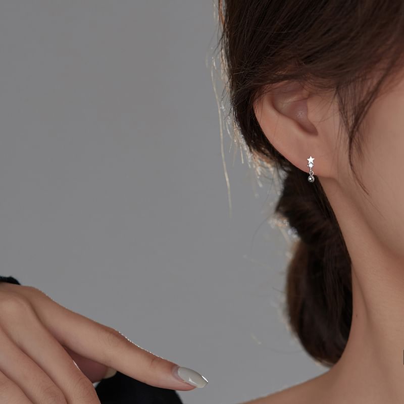 S925 Ear Star Sterling Earring Silver Cuff Huggie /