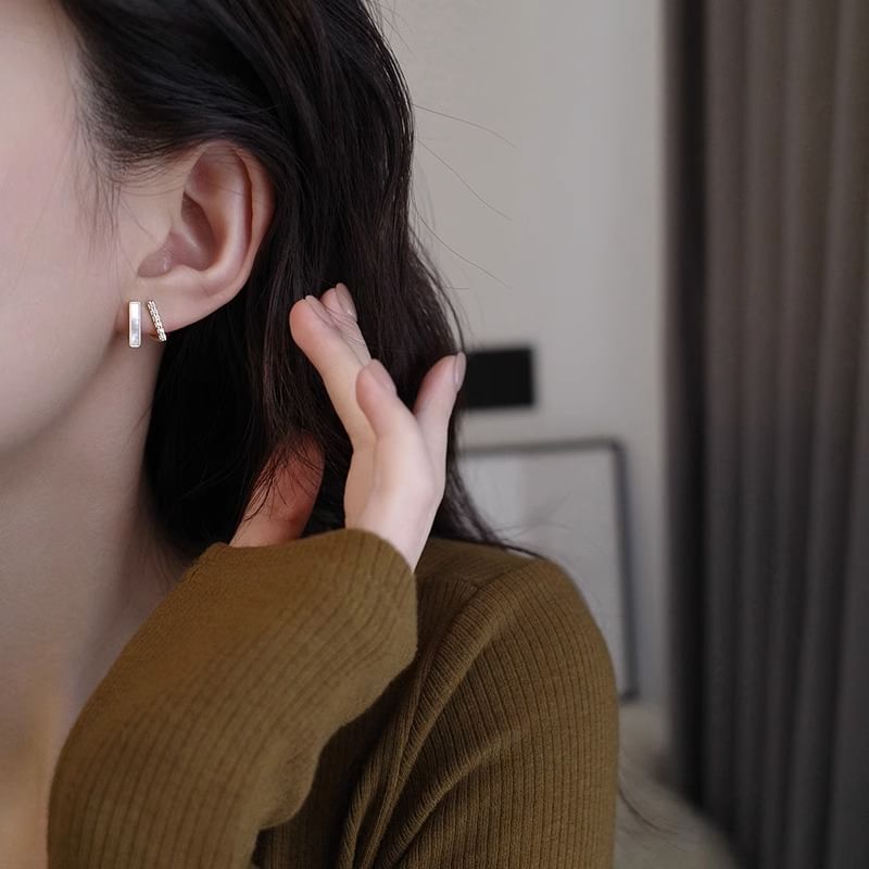 Earring Rhinestone Alloy Stud Shell