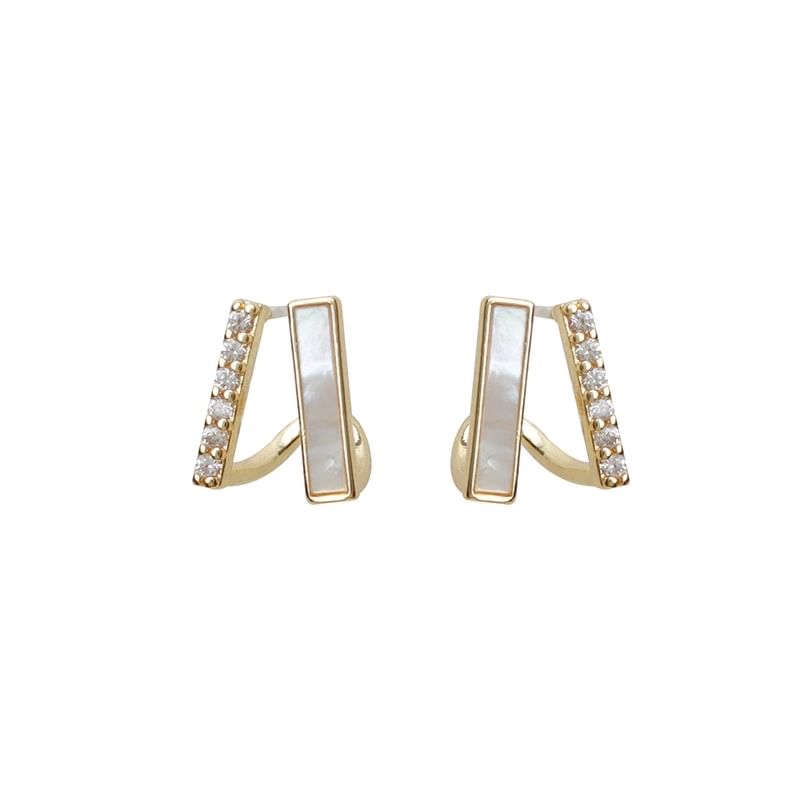 Earring Rhinestone Alloy Stud Shell