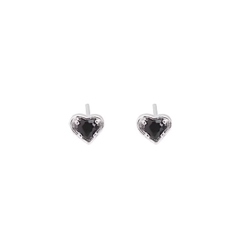 Earring Rhinestone Alloy Heart Stud