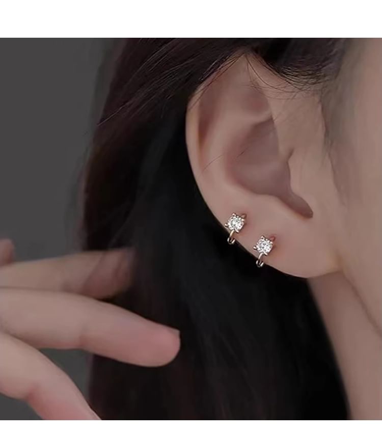 Alloy Rhinestone Earring Huggie