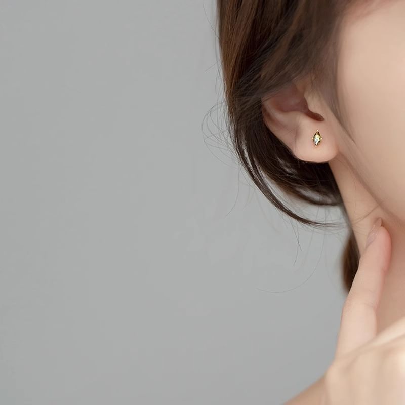 Earring Rhinestone Stud Alloy