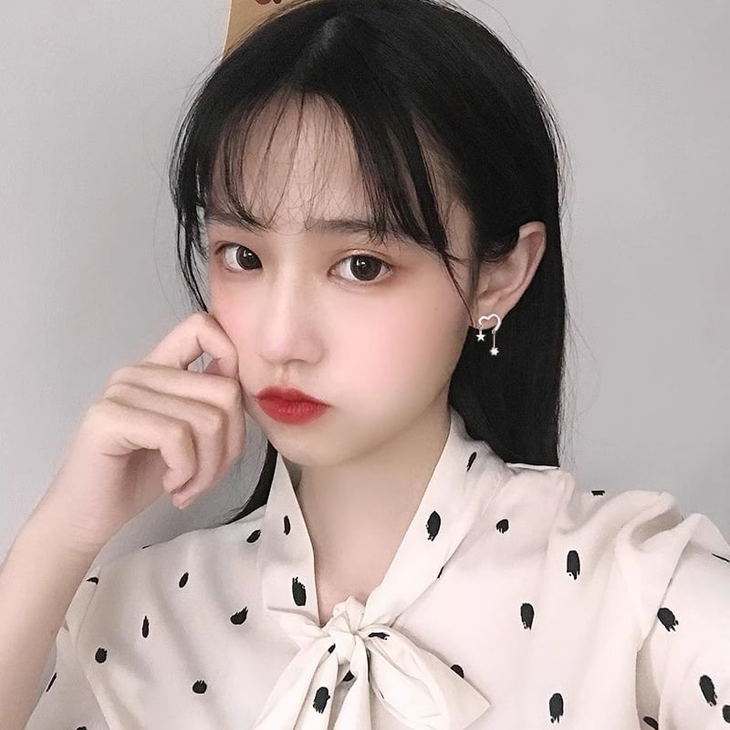 Earring Star Heart Drop Alloy