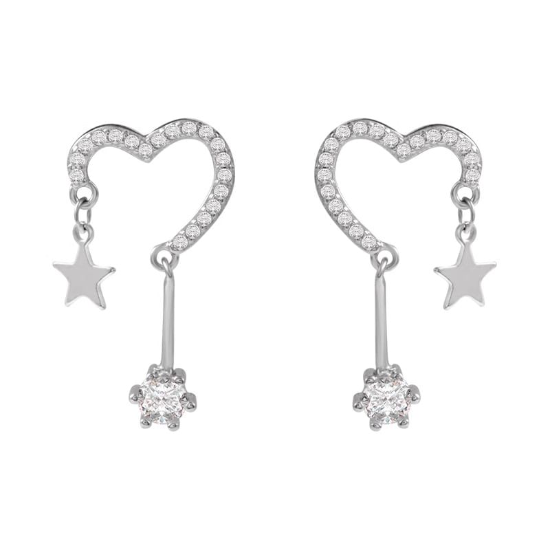 Earring Star Heart Drop Alloy