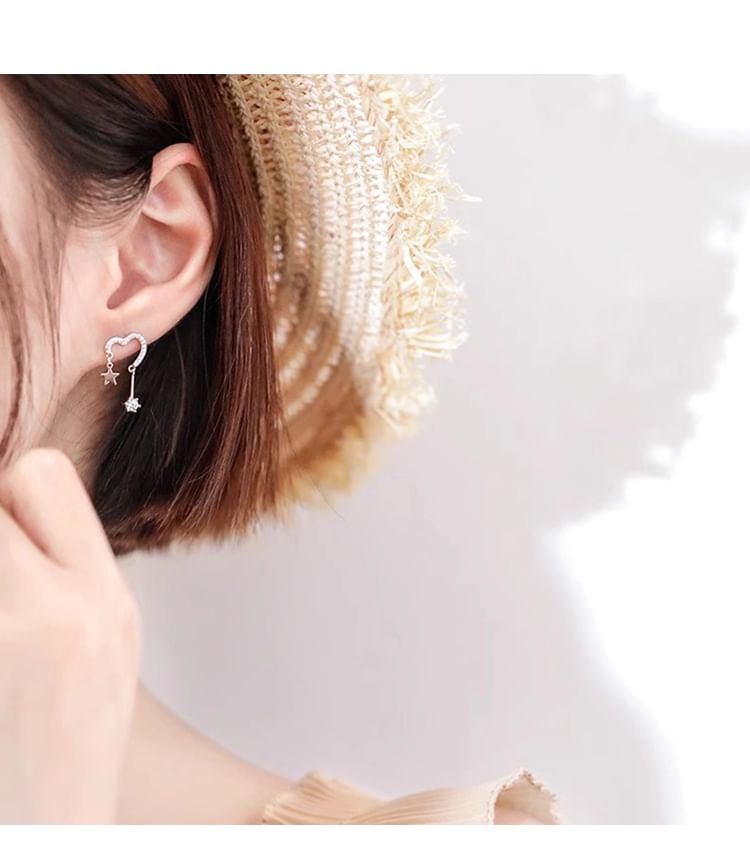 Earring Star Heart Drop Alloy
