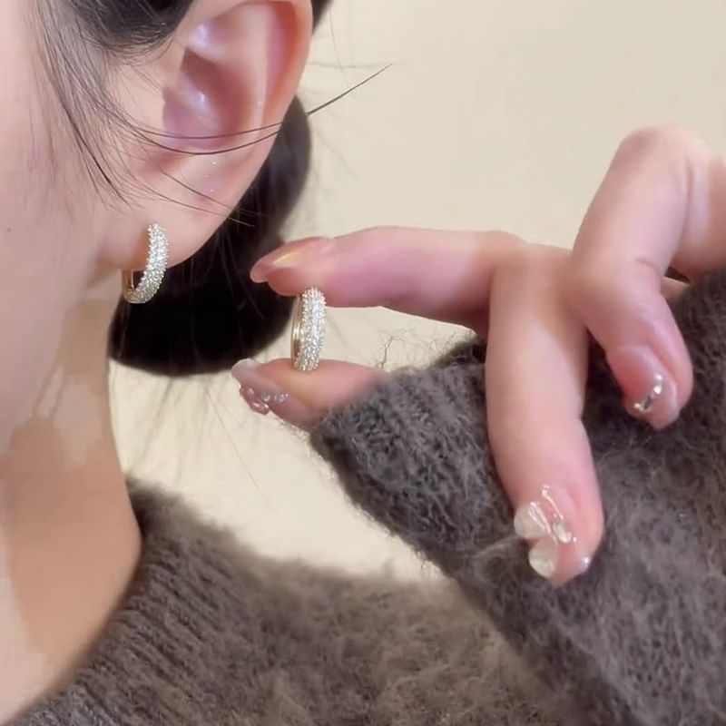 Alloy Earring Hoop Rhinestone