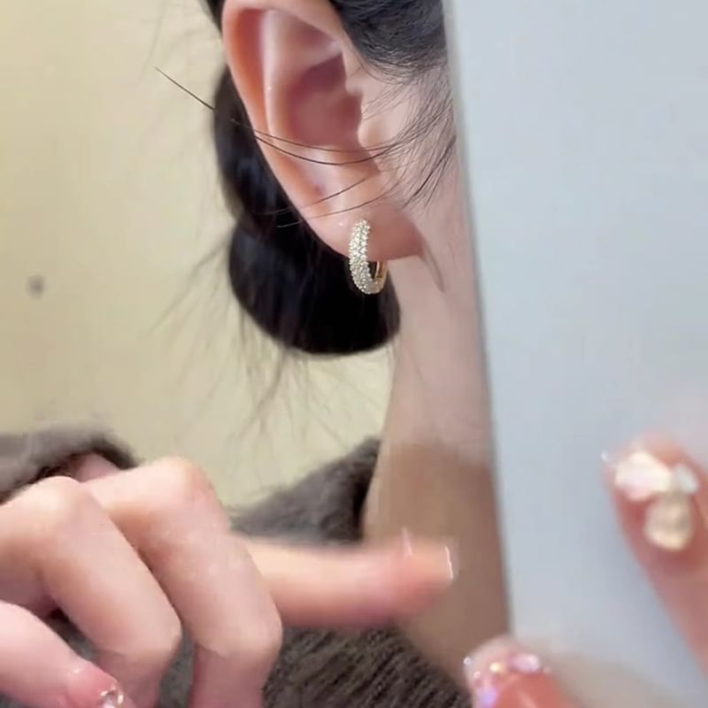 Alloy Earring Hoop Rhinestone