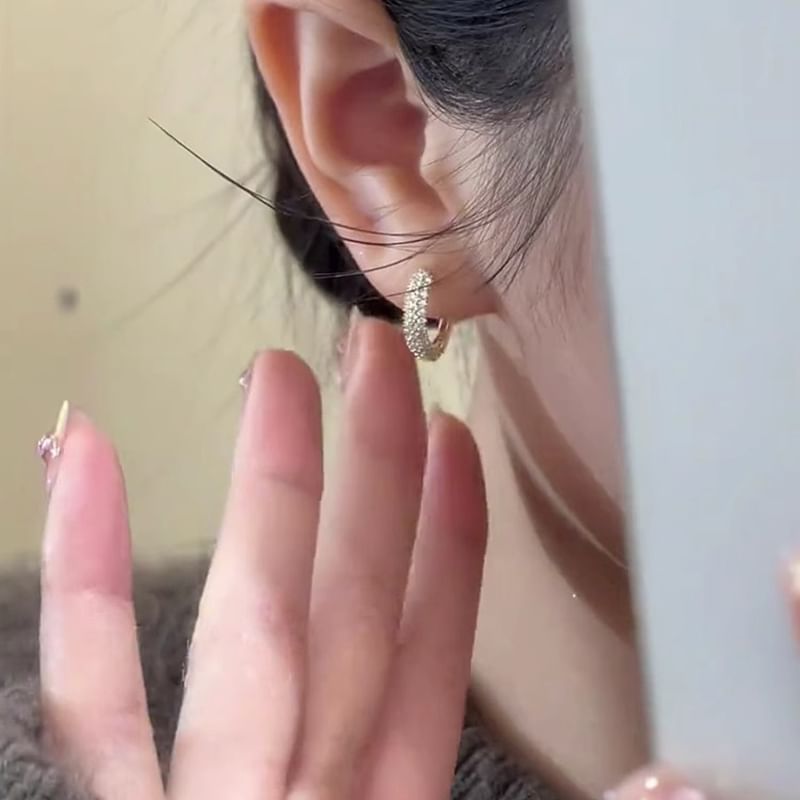 Alloy Earring Hoop Rhinestone