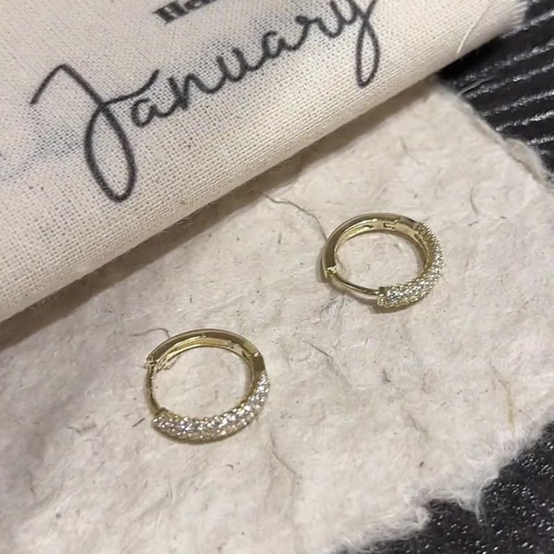 Alloy Earring Hoop Rhinestone