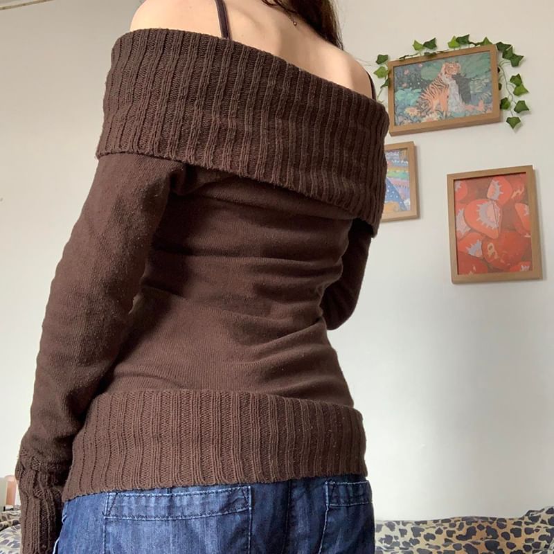 Up Sweater Plain Buckle V-Neck Cropped