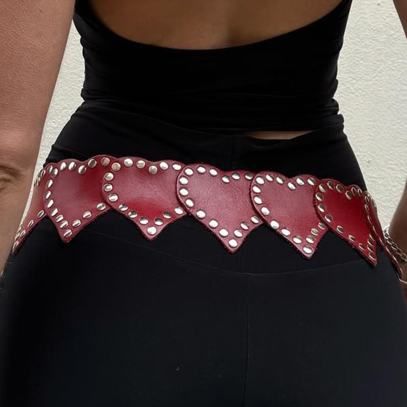 Heart-Shaped Belt Studded