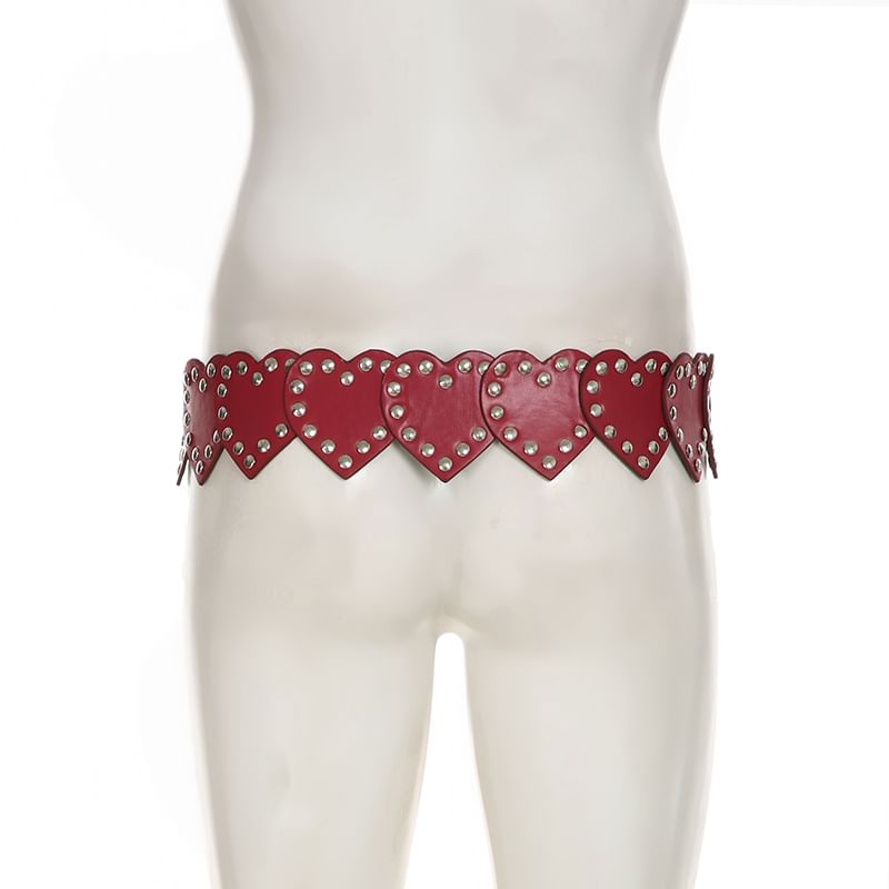 Heart-Shaped Belt Studded