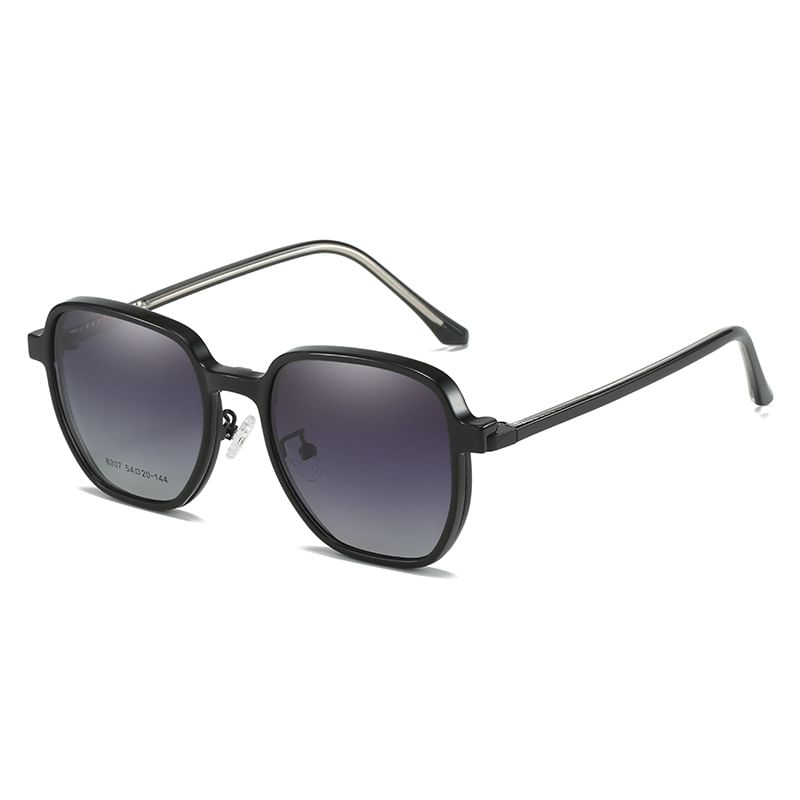 Eyeglasses Set: Frame + Square Clip-On