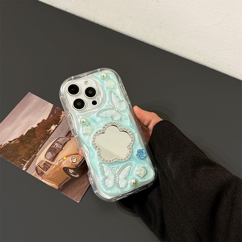 Phone Mirrored Floral Case