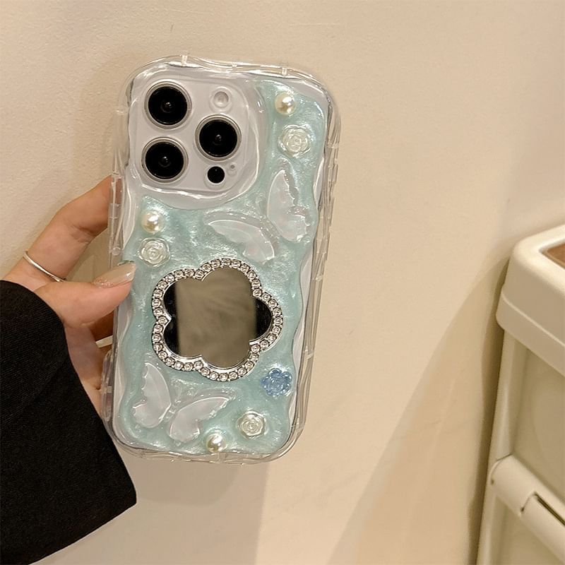 Phone Mirrored Floral Case