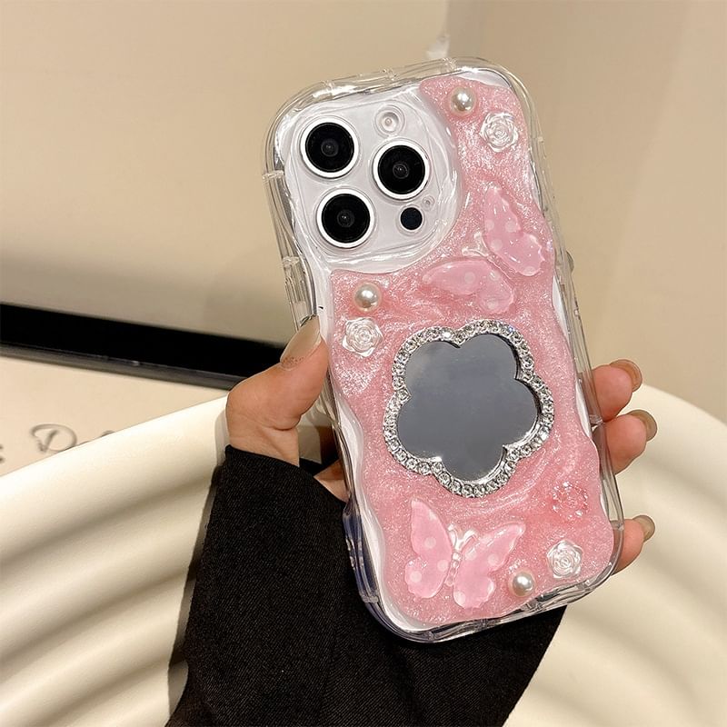 Phone Mirrored Floral Case