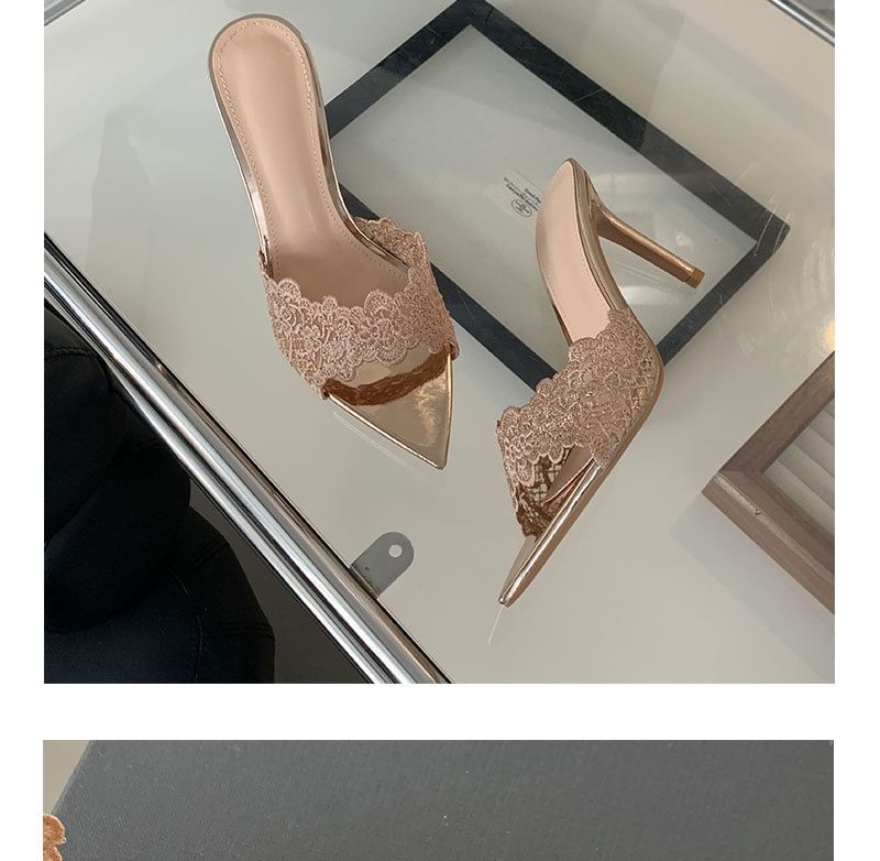 Sandals Pointy Stiletto Slide Heel