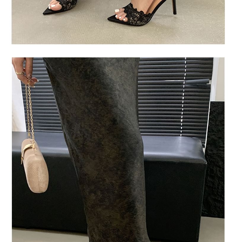 Sandals Pointy Stiletto Slide Heel