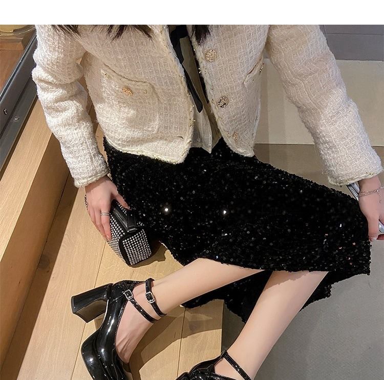 Heel Mary Toe Platform Round Chunky Pumps Jane