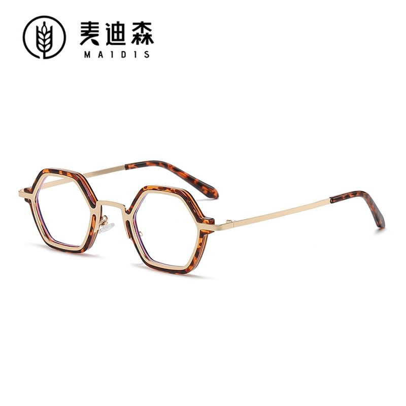 Blocking Blue Frame Light Eyeglasses Metal Geometric