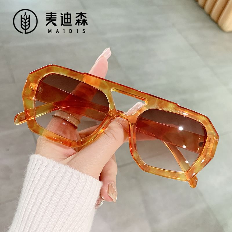 Geometric Sunglasses Bridge Double