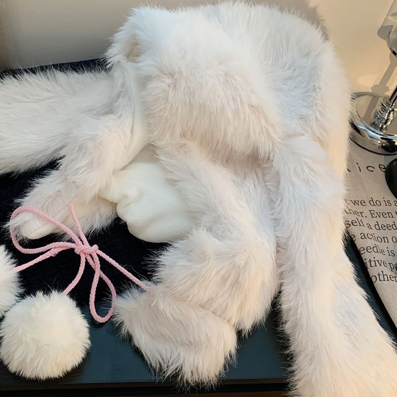 Hat Trapper Pom Rabbit Ear