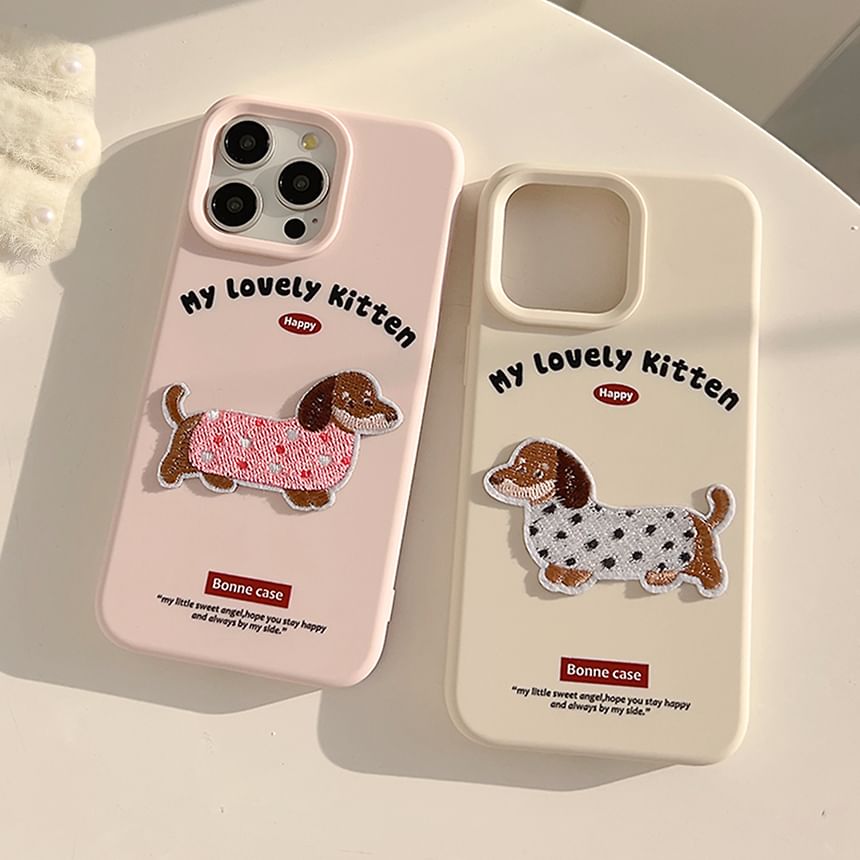 Phone Dog Case Embroidered