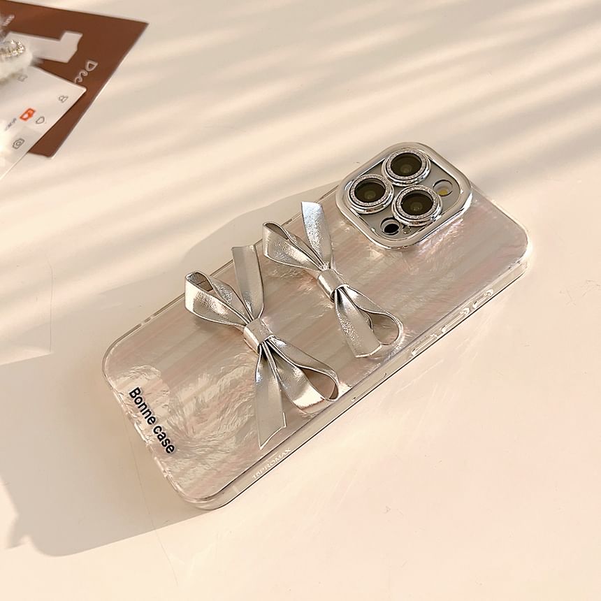 Ribbon Faux / Case Phone Strap Set Pearl