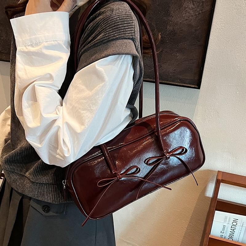 Bag Shoulder Leather Bow Faux