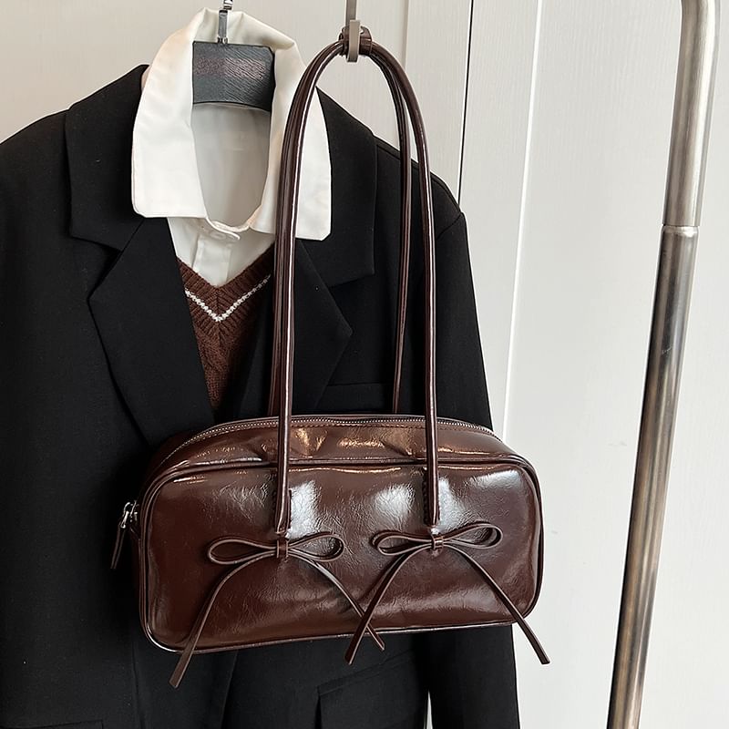 Bag Shoulder Leather Bow Faux