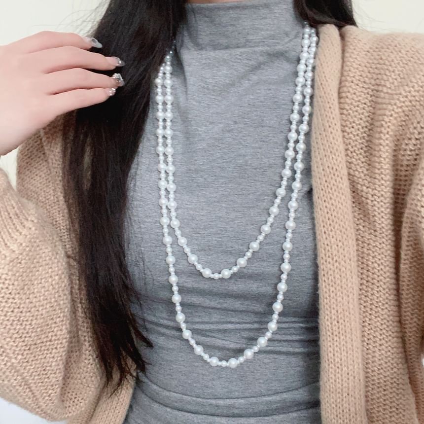 Pearl Layered Beaded Faux Necklace