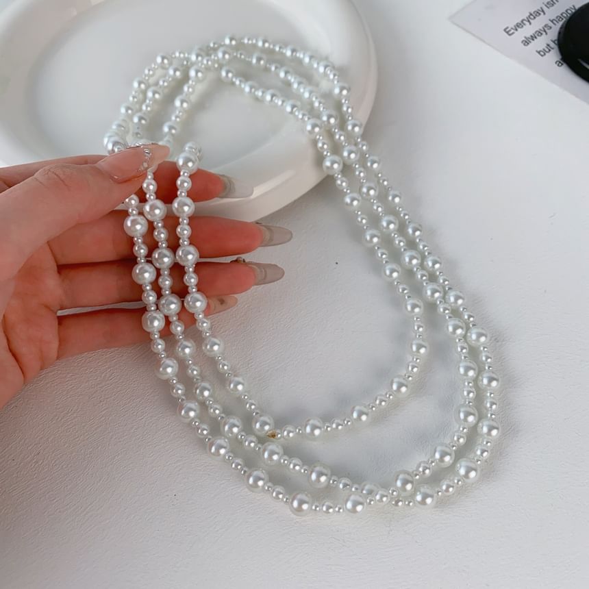 Pearl Layered Beaded Faux Necklace