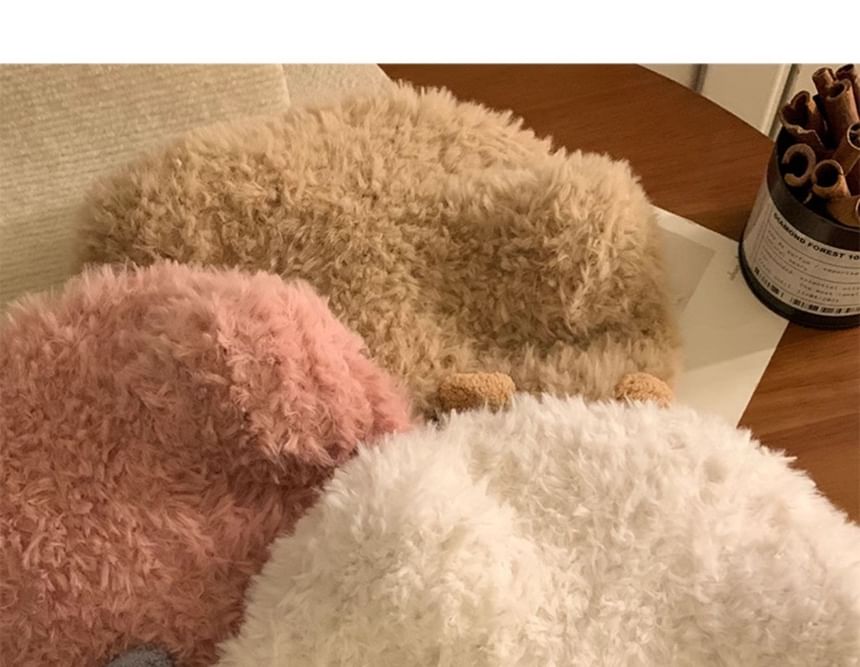 Hat Panel Bear Fluffy Ear Knit
