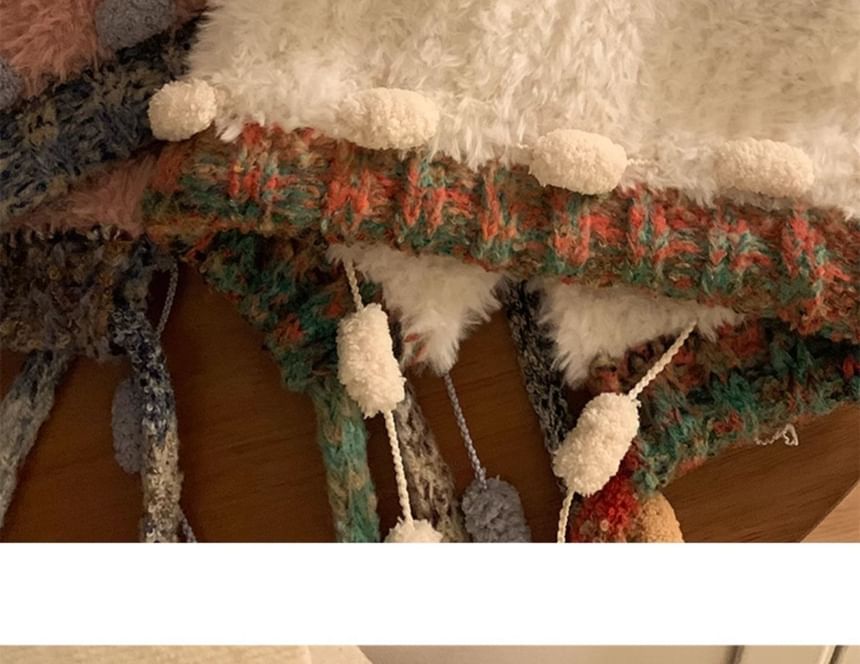 Hat Panel Bear Fluffy Ear Knit