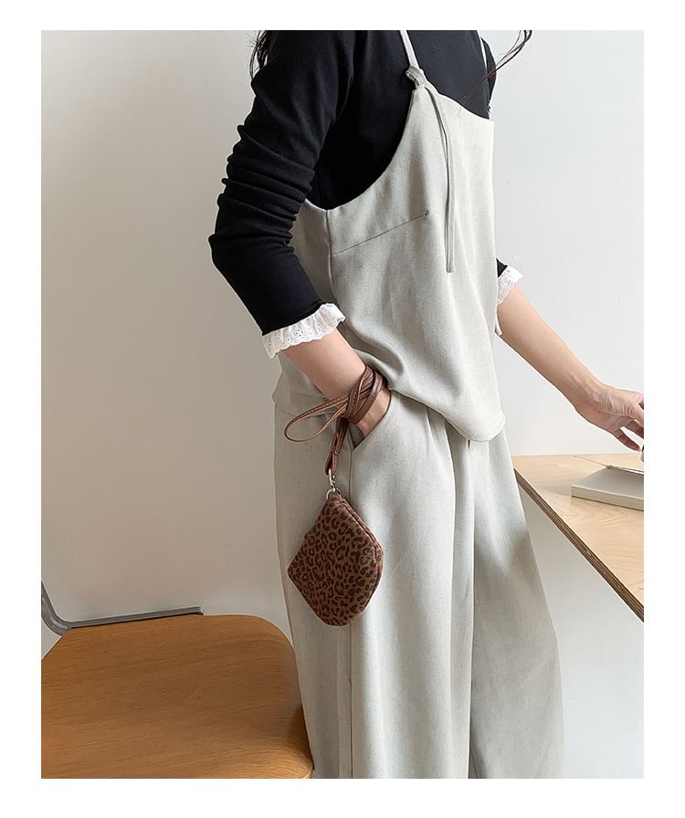 Print Leopard Necklace Pouch