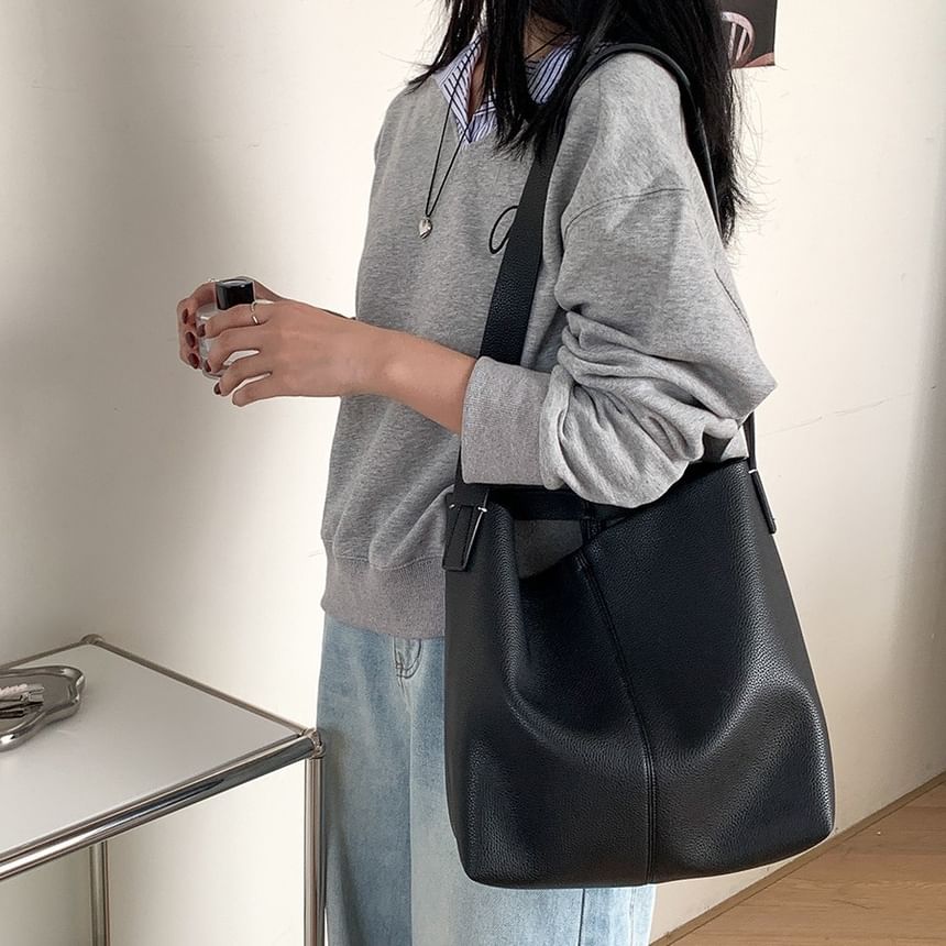 Faux Bucket Bag Leather