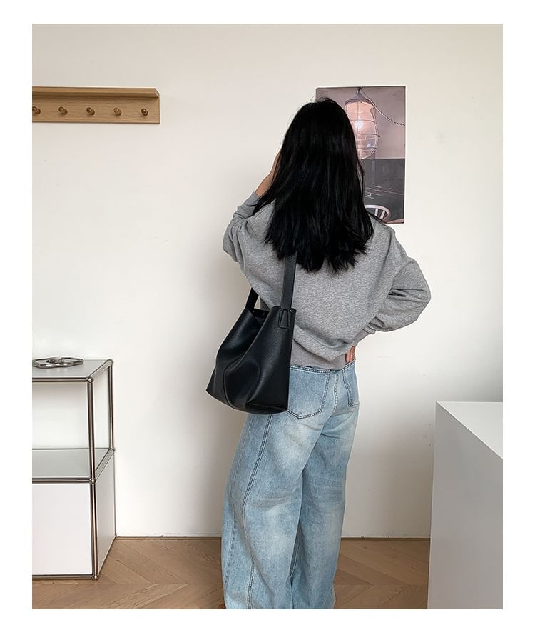 Faux Bucket Bag Leather