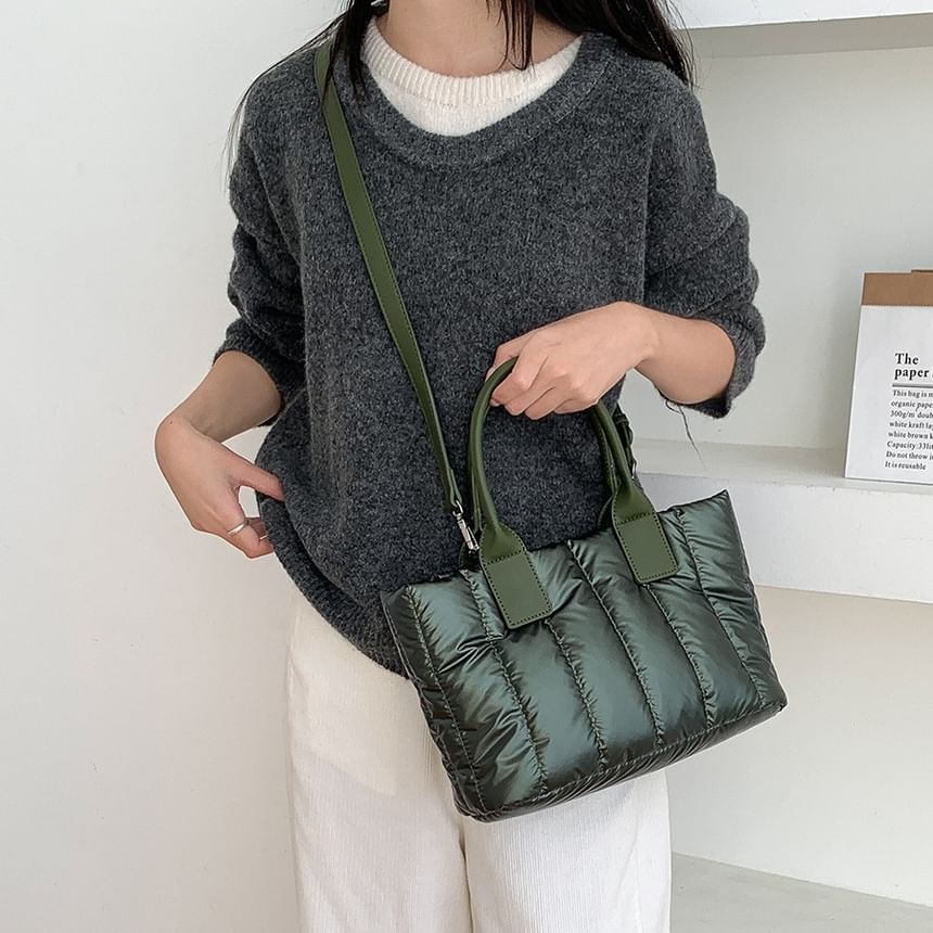 Tote Plain Ribbed Bag