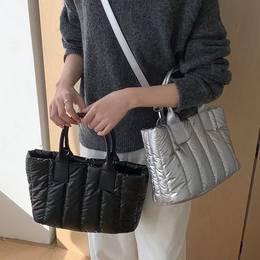 Tote Plain Ribbed Bag