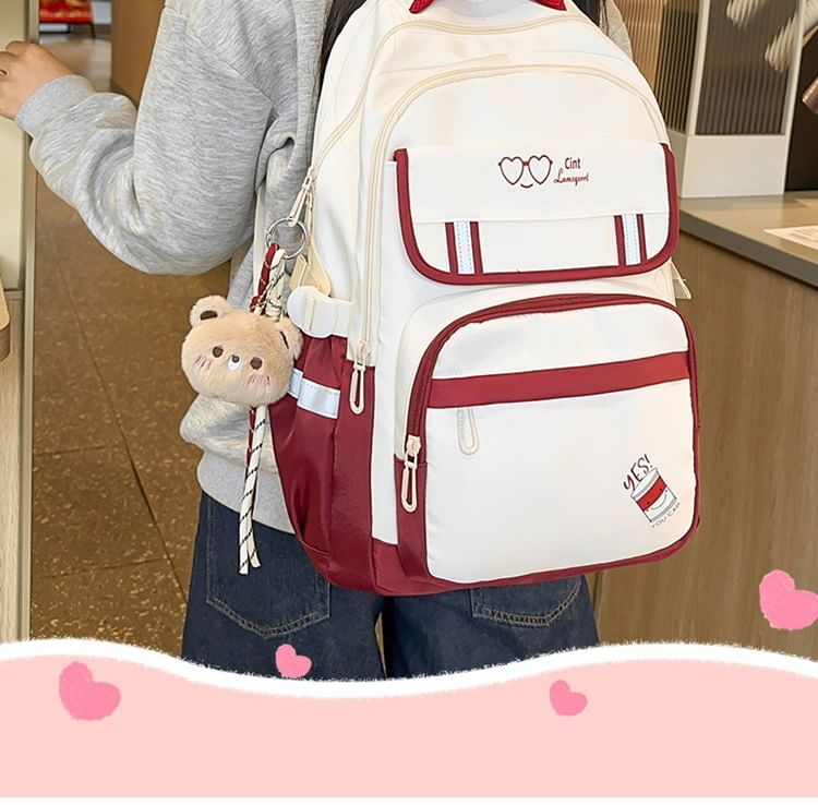 Cartoon Charm Bag Set Print Backpack Laptop / Nylon
