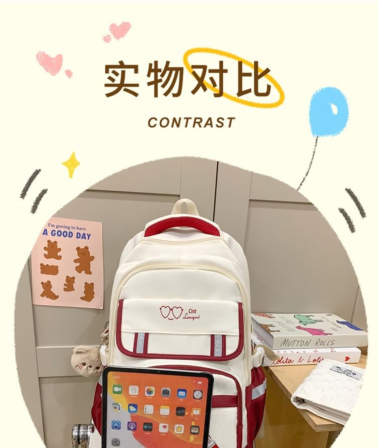 Print Laptop Set Charm Backpack Cartoon / Nylon Bag