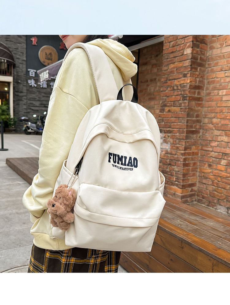 Bag Laptop Nylon / Backpack Lettering Set Embroidered Charm