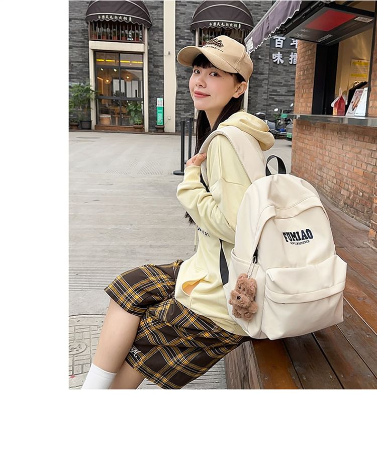 Bag Laptop Nylon / Backpack Lettering Set Embroidered Charm