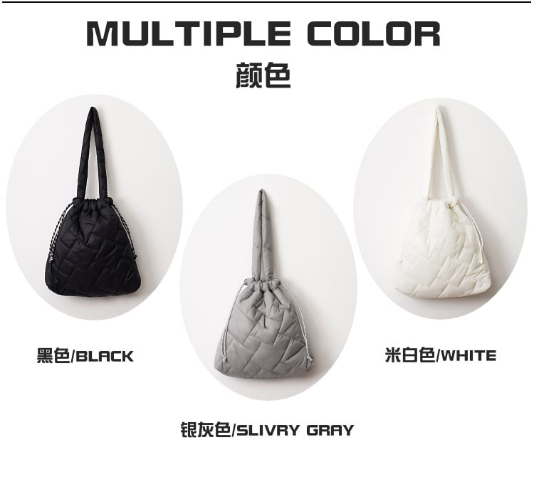 Tote Drawstring Plain Quilted Bag