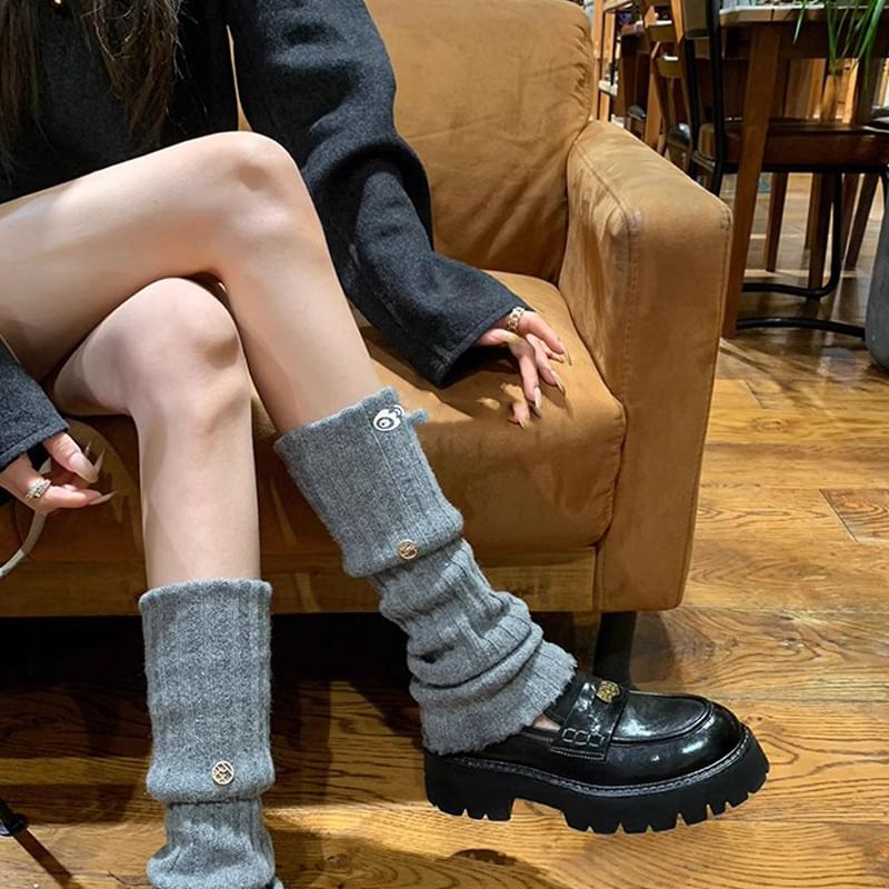 Leather Faux Plain Penny Platform Loafers